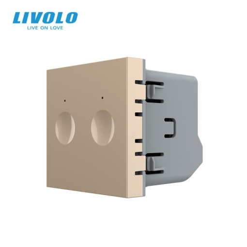 Modul Întrerupător Livolo, dublu tactil, control draperie, auriu