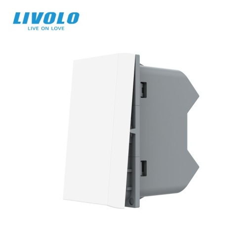 Modul Întrerupător Livolo mecanic simplu, cap scara / cap cruce, 1M, alb