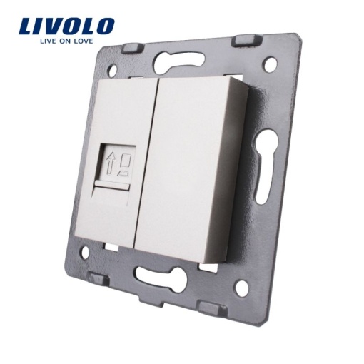 Modul Priză Livolo, simplă rețea calculator, RJ45, gri
