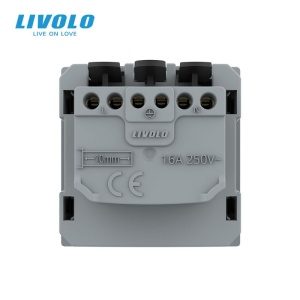 Modul priza Livolo, Schuko simpla, borne fara surub - quick connect, auriu - Img 2