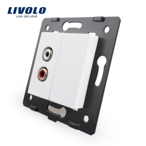 Modul Priză Livolo, simplă audio, RCA, alb