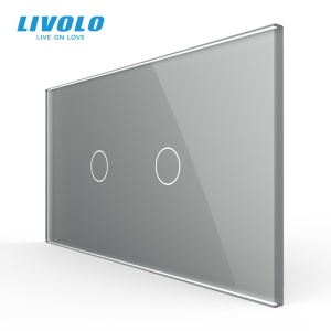 Panou Livolo intrerupator 2 x simplu pentru doza 4M, gri