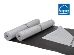 Ampatop F Black cu bandă integrată, 75m², 150cm × 50m - Barieră de vânt rezistă la UV, pentru fațade cu rosturi deschise, exterior