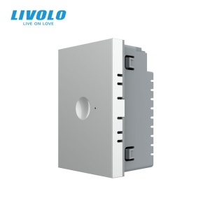 Modul Întrerupător Livolo, simplu tactil, control telecomanda RF, cap scara / cap cruce, standard italian, 3M, gri