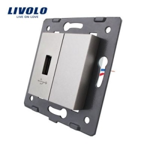 Modul Priză Livolo, simplă USB, gri