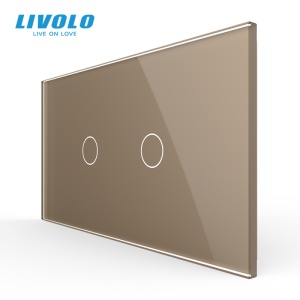 Panou Livolo intrerupator 2 x simplu pentru doza 4M, auriu