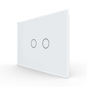 Panou Livolo Intrerupator Dublu cu Touch din sticla, standard italian, alb