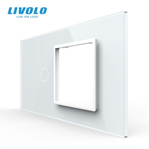 Panou Livolo pentru intrerupator simplu + Rama Livolo simpla 4M, alb