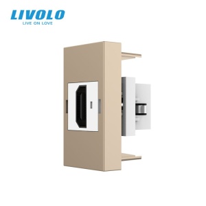 Modul priza Livolo, HDMI 1M, auriu