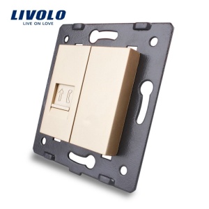 Modul Priză Livolo, simplă telefon, RJ11, auriu