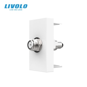 Modul priza Livolo, TV Satelit, 1M, alb
