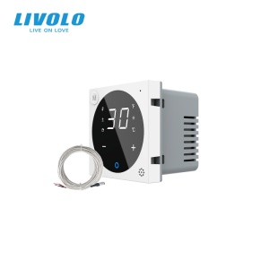 Modul termostat Livolo, pentru incalzire in pardoseala, Generatia noua, afisaj electronic, cu touch screen, alb - Img 1