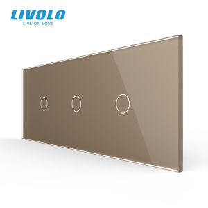 Panou Livolo intrerupator 3 x simplu pentru doza 6M, auriu