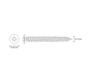 Șuruburi fixare precadru ferestre și uși blaugelb FK-T30 7,5x152 mm, 100buc/set - Img 2