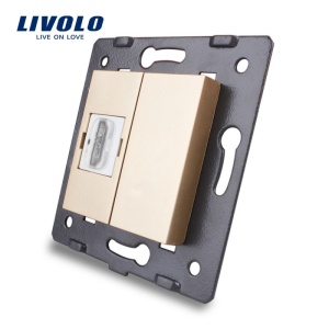 Modul Priză Livolo, simplă HDMI, auriu