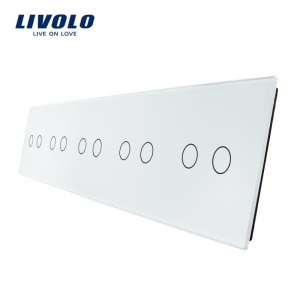 Panou întrerupător Livolo, 5 x dublu, alb