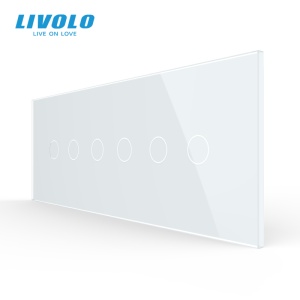 Panou Livolo intrerupator 3 x dublu pentru doza 6M, alb