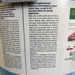 Blowerproof Liquid Spray 11,4 kg – Membrană lichidă albă certificată pentru etanșare la aer și protecție radon - Img 8