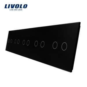 Panou întrerupător Livolo, 5 x dublu, negru