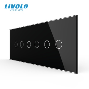 Panou Livolo intrerupator 3 x dublu pentru doza 6M, negru