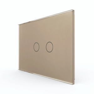 Panou Livolo Intrerupator Dublu cu Touch din sticla, standard italian, alb