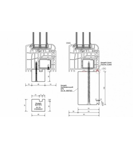 Profil inaltare solbanc blaugelb 40(46.5)x40x1200mm pentru ferestre din profil Salamander seria Bluevolution 92 - Img 2