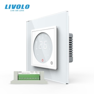 Modul controller Livolo, pentru aer conditionat, fara rama sticla, alb - Img 1