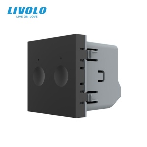 Modul Întrerupător Livolo, dublu tactil, control draperie, gri