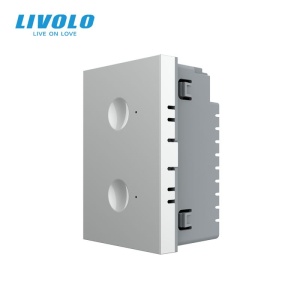 Modul Întrerupător Livolo, dublu tactil, control telecomanda RF, standard italian, 3M, gri