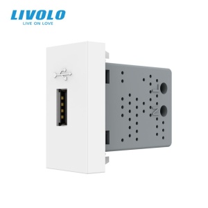Modul priza Livolo, USB 1M, alb