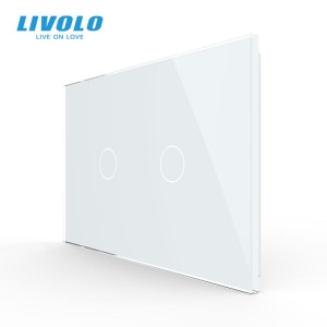 Panou Livolo dublu de sticla, standard italian, 3M, alb