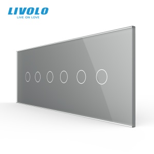 Panou Livolo intrerupator 3 x dublu pentru doza 6M, gri