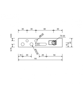 Ancora metalica 150/70 mm, pentru montaj ferestre si usi, cu surub de ajustare - Img 2