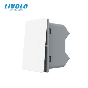Modul Întrerupător Livolo mecanic simplu, cap scara / cap cruce, 1M, alb