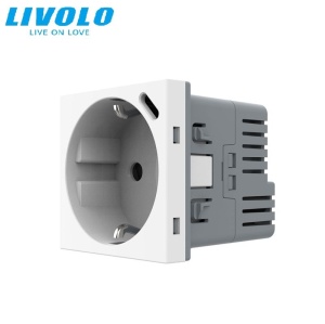 Modul priza Livolo, simpla Schuko + slot USB Tip-C, Standard German 2M, alb - Img 1
