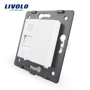 Modul Priză Livolo, simplă telefon, RJ11, alb