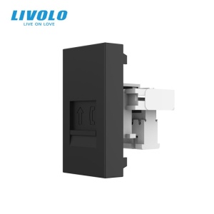 Modul priza Livolo, telefon RJ11, 1M, negru