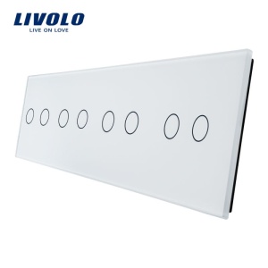 Panou întrerupător Livolo, 4 x dublu, alb