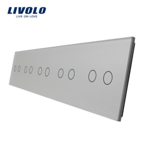 Panou întrerupător Livolo, 5 x dublu, gri