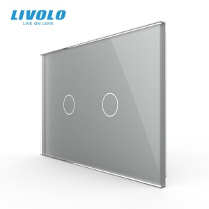 Panou Livolo dublu de sticla, standard italian, 3M, gri