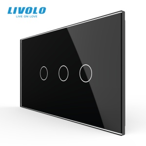 Panou Livolo intrerupator simplu + dublu pentru doza 4M, negru