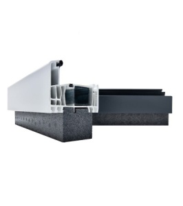 Profil inaltare solbanc blaugelb 50(57)x40x1200mm pentru ferestre confectionate din profil Aluplast seriile 4000, 5000