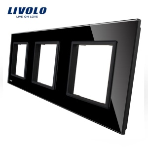 Ramă Livolo, Priză Triplă, negru