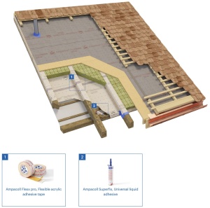 Ampatex Variano 3 extra, 75m², 150cm x 50m - Membrană barieră de vapori variabilă, armată si etansă la aer, interior si exterior - Img 7