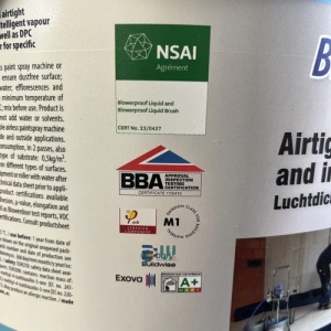Blowerproof Liquid Spray 11,4 kg – Membrană lichidă albă certificată pentru etanșare la aer și protecție radon - Img 10