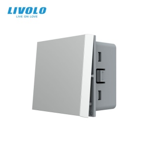 Modul Întrerupător Livolo mecanic simplu, cu revenire, 2M, gri