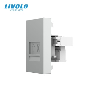 Modul priza Livolo, telefon RJ11, 1M, gri