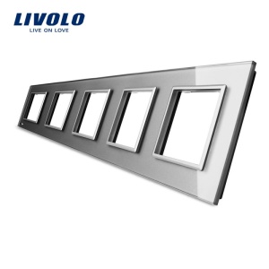 Ramă Livolo, Priză 5 module, gri