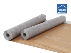 Ampatop Secura plus 75m², Membrană pentru acoperiș cu tehnologie TPU monolitică, cu benzi adezive integrate, 150cm × 50m