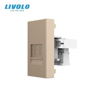 Modul priza Livolo, telefon RJ11, 1M, auriu